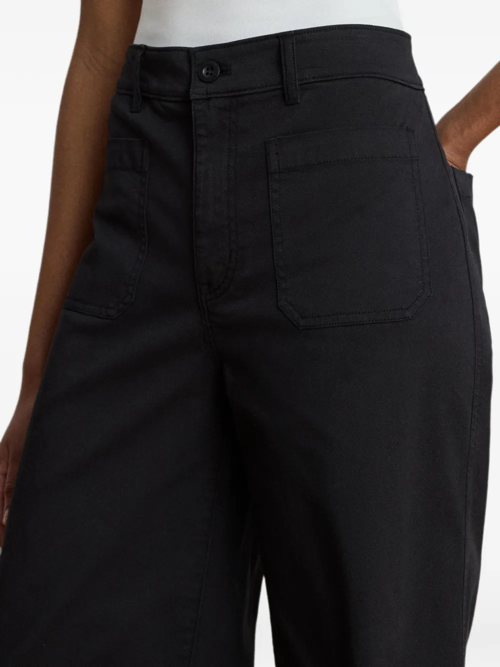 Lauren Ralph Lauren Stretch-katoenen broek met wijde pijpen Zwart