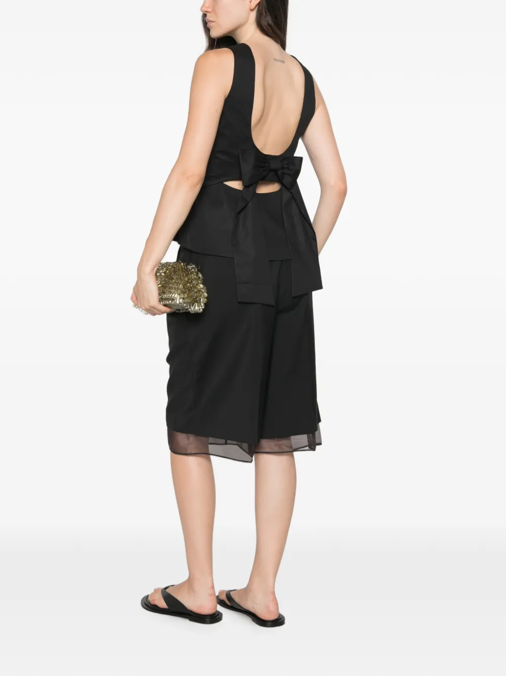 Moutaki Bow-detail Peplum Blouse In Black