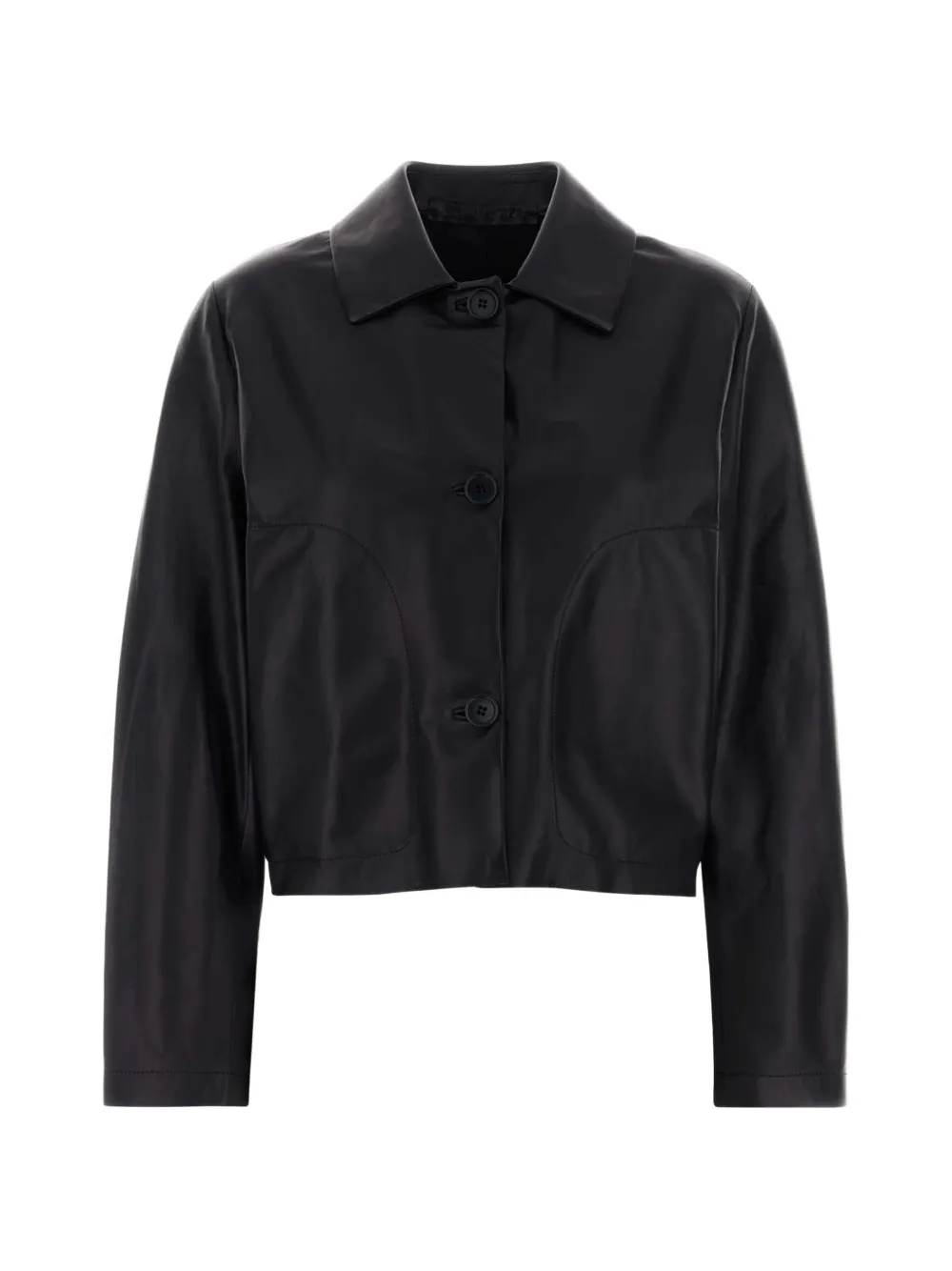 Santoro button-fastening leather jacket - Blu