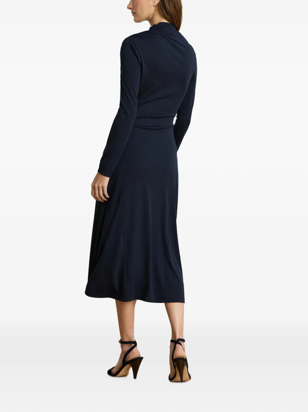 Lauren Ralph Lauren Yamilla gedrapeerde midi-jurk Blauw