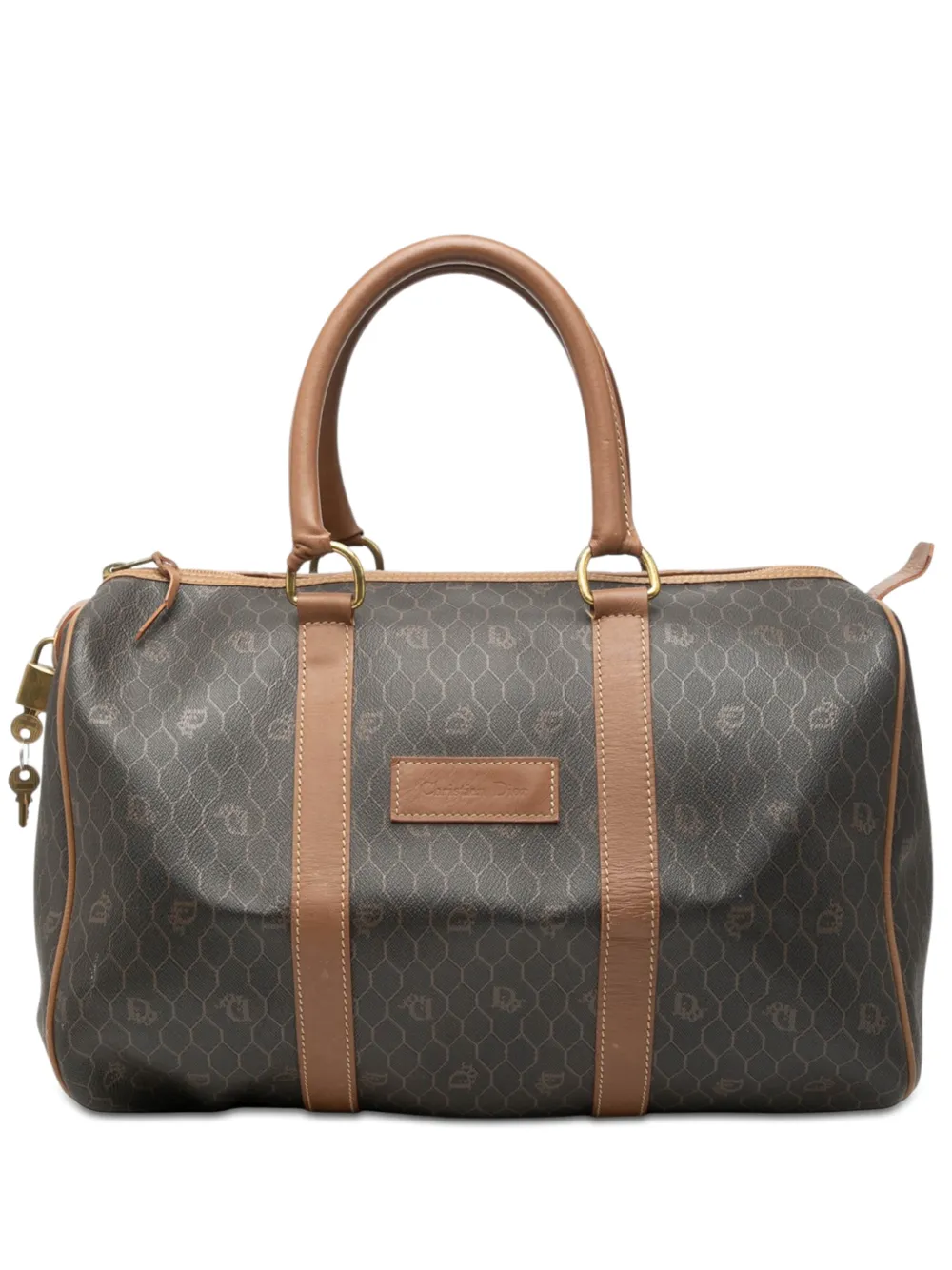 Christian Dior Pre-Owned 20th Century Honeycomb Coated Canvas boston bag - Black