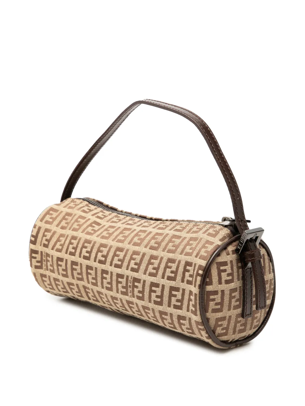  Fendi Pre-owned Bolso De Mano Barrel Pochette De Lona Zucchino 20th Century - Marrón 