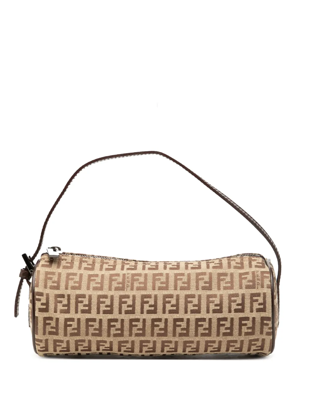 Fendi Pre-Owned 20th Century Zucchino Canvas Barrel Pochette handbag - Marrone