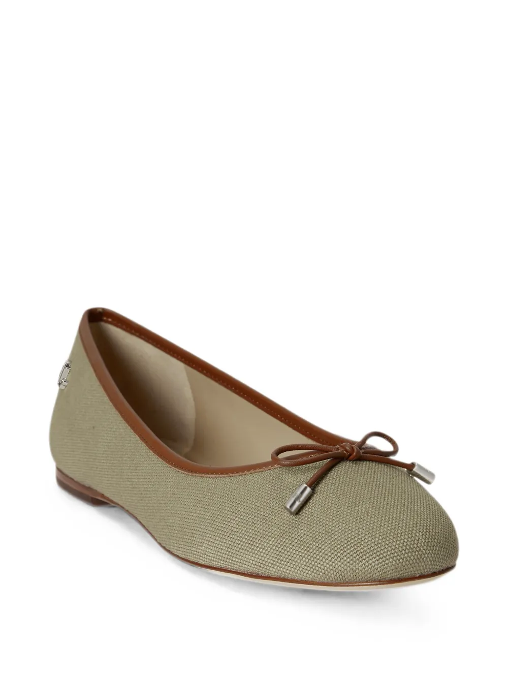Lauren Ralph Lauren Jayna bow-detail ballet flats Groen
