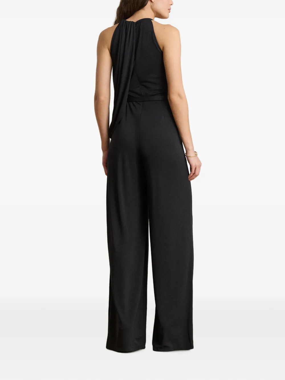Lauren Ralph Lauren Jumpsuit met geplooide laag en ceintuur Zwart