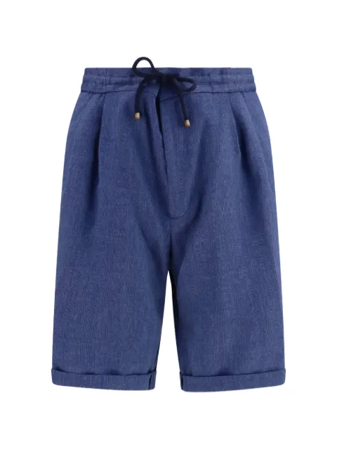 Brunello Cucinelli herringbone drawstring-waist shorts