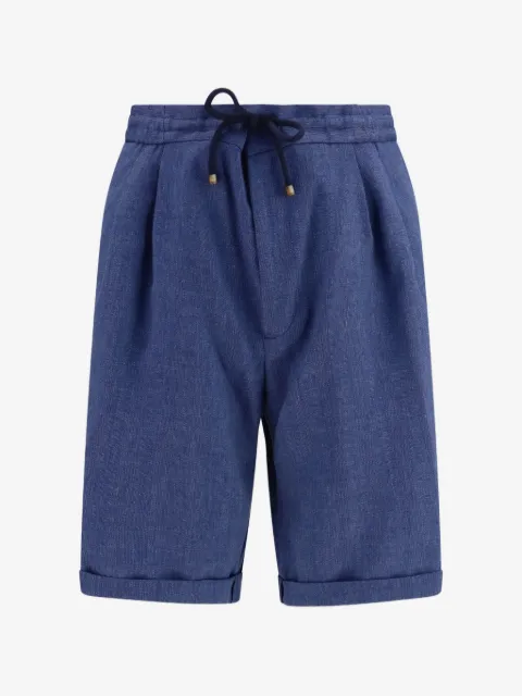 Brunello Cucinelli herringbone drawstring-waist shorts