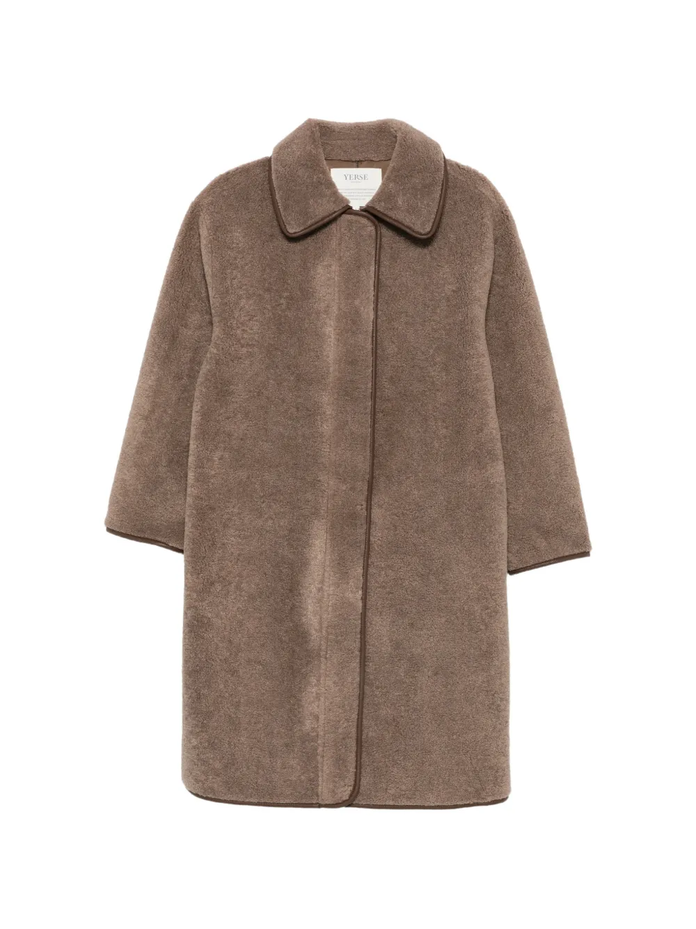 YERSE faux-shearling piped-trim coat - Marron YERSE faux-shearling piped-trim coat - Marron