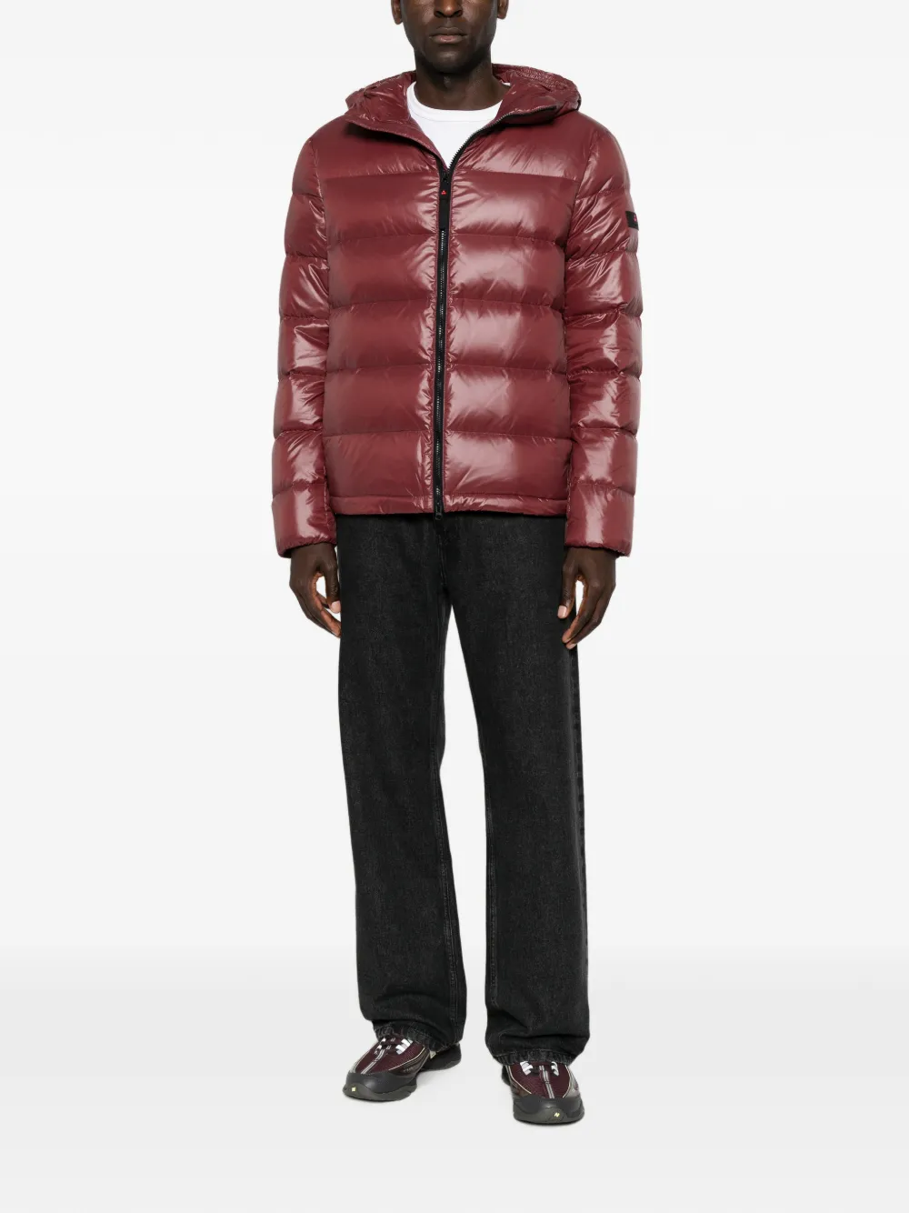 Peuterey Gewatteerd donsjack met capuchon Rood