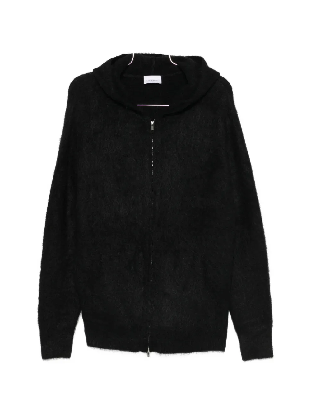 7 For All Mankind zip-up hooded cardigan - Nero