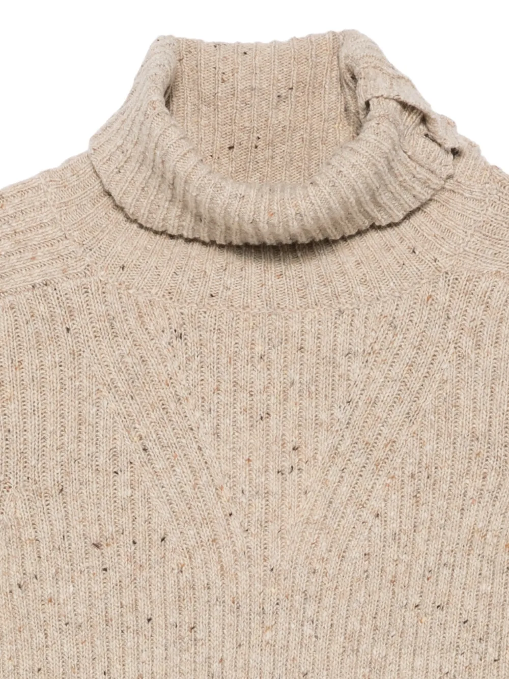 Soeur Joey ribbed-knit roll-neck sweater Beige