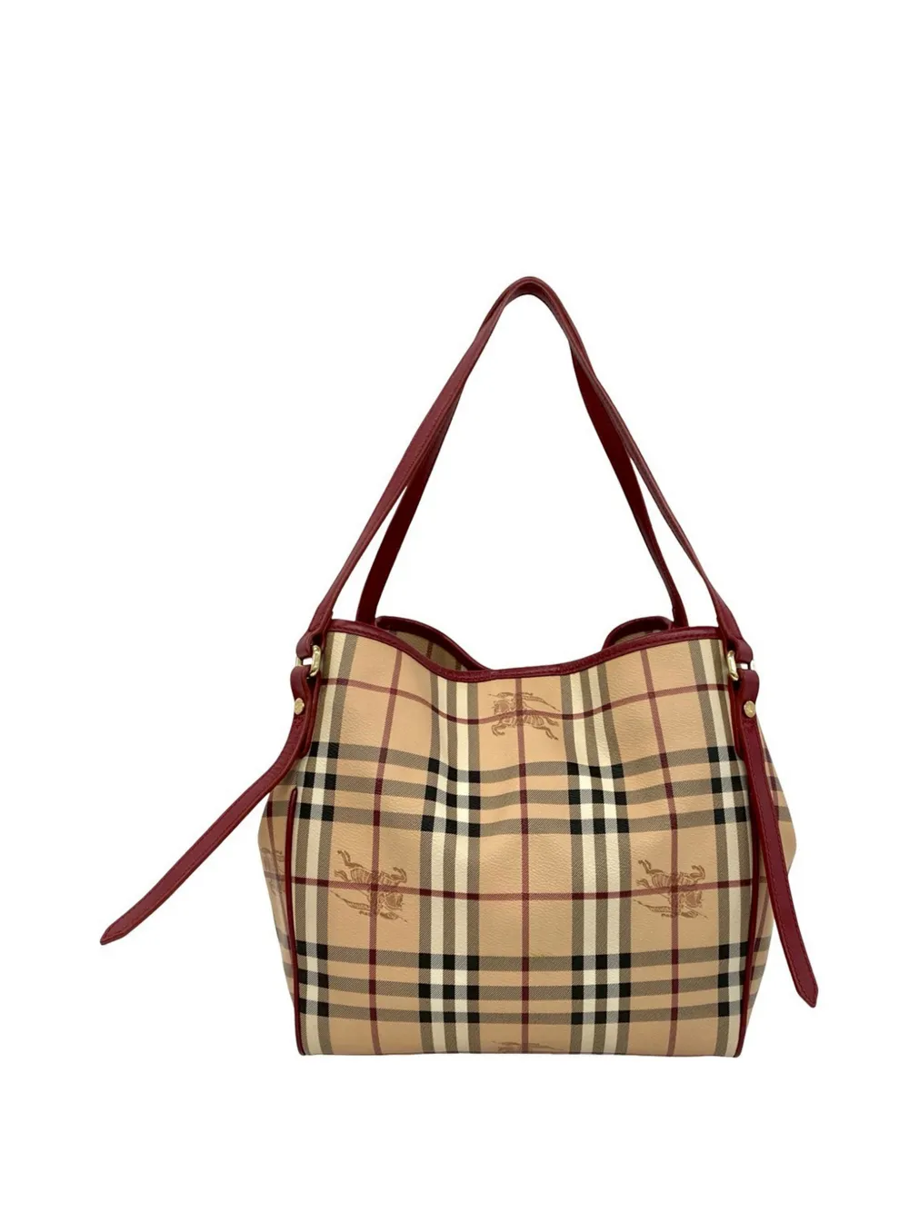  Burberry Pre-owned Borsa Tote Con Motivo Haymarket Check Piccola In Tela Cerata Canterbury 2000-2017 - Toni Neutri 