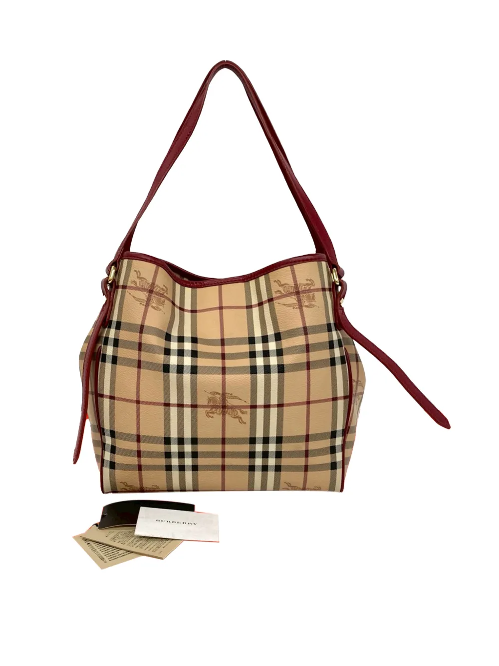  Burberry Pre-owned Borsa Tote Con Motivo Haymarket Check Piccola In Tela Cerata Canterbury 2000-2017 - Toni Neutri 