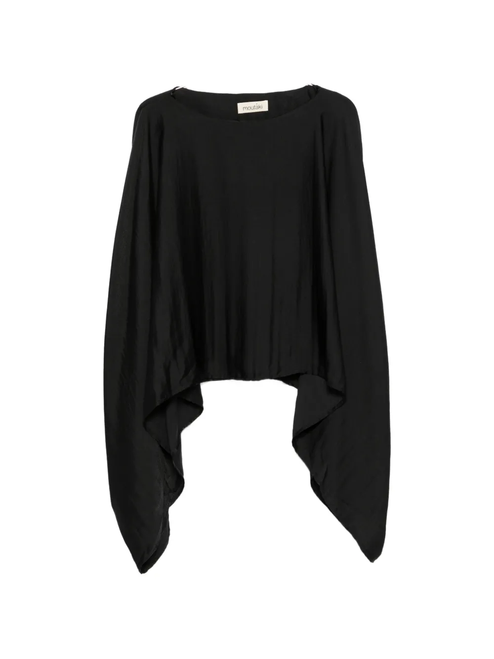 Moutaki Asymmetric Cape-style Blouse In Black