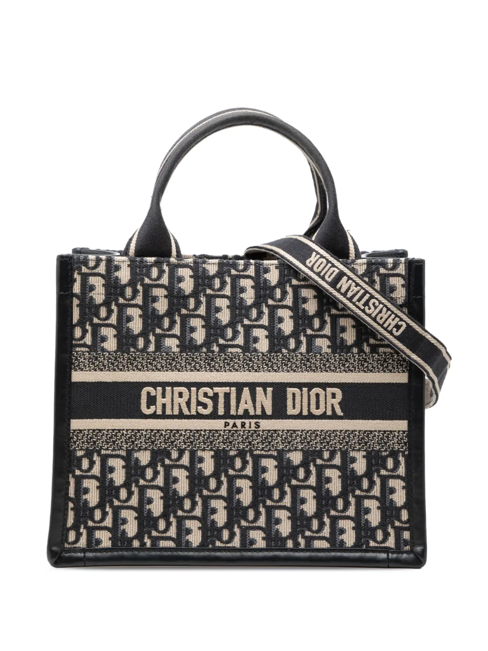 Christian Dior Pre-Owned 2024 Small Oblique Embroidered Canvas Book Tote satchel - Blu