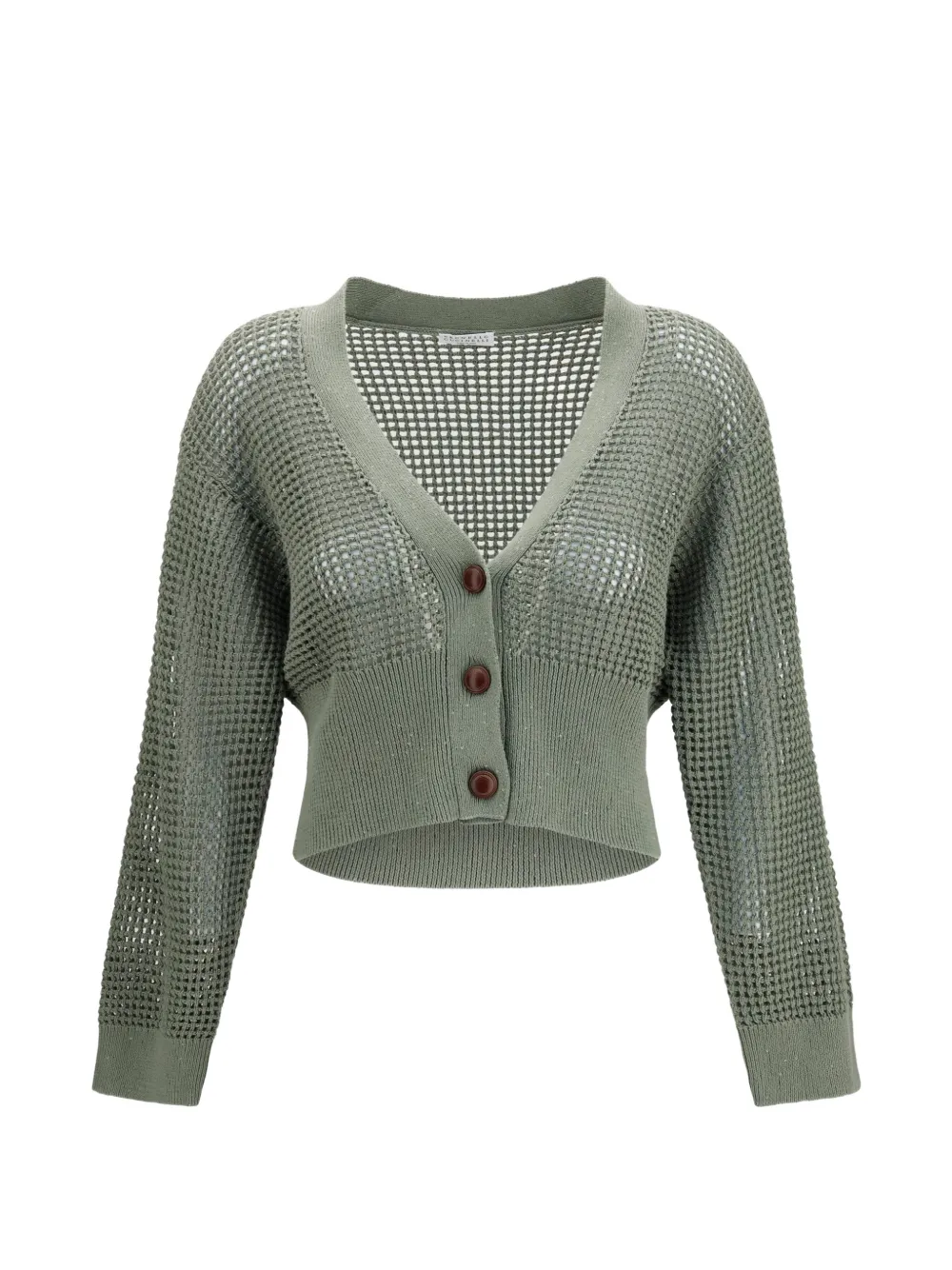 Brunello Cucinelli sequin-embellished open-knit cardigan - Grün