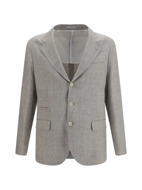 Brunello Cucinelli herringbone-pattern single-breasted jacket