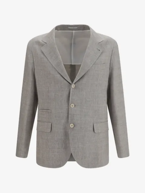Brunello Cucinelli herringbone-pattern single-breasted jacket