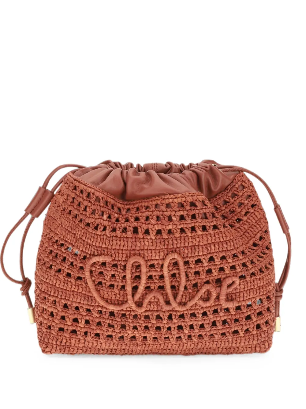 Chloé Borsa a spalla con ricamo - Marrone