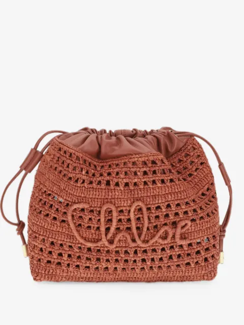 Chloé sac porté épaule en crochet à logo brodé