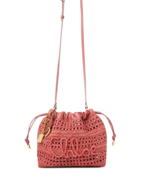 Chloé Bolsa de crochê com logo bordado
