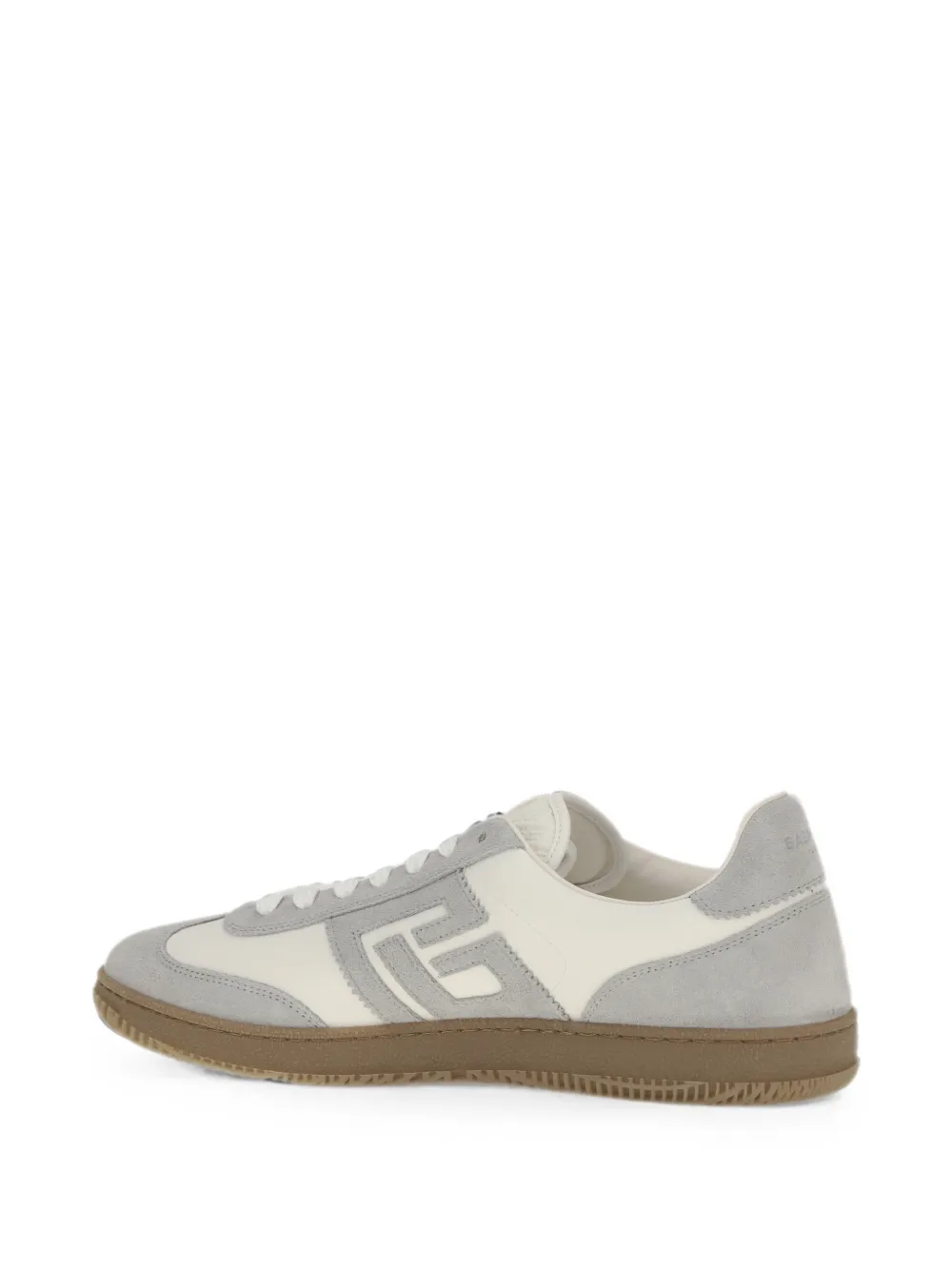 Balmain Swan suede-panelled sneakers Beige