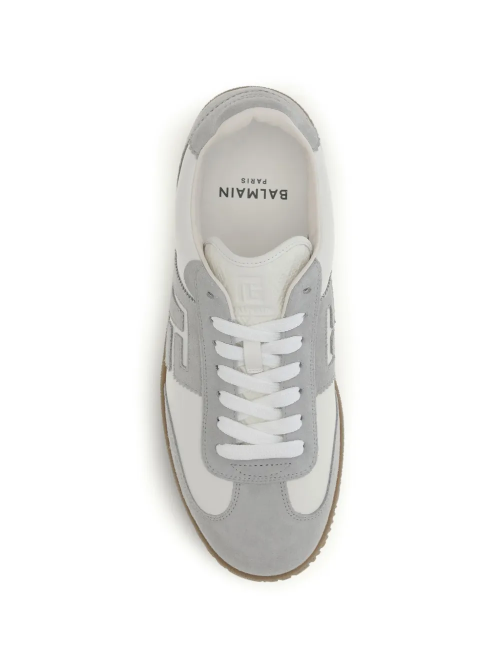 Balmain Swan sneakers met suède vlakken Beige