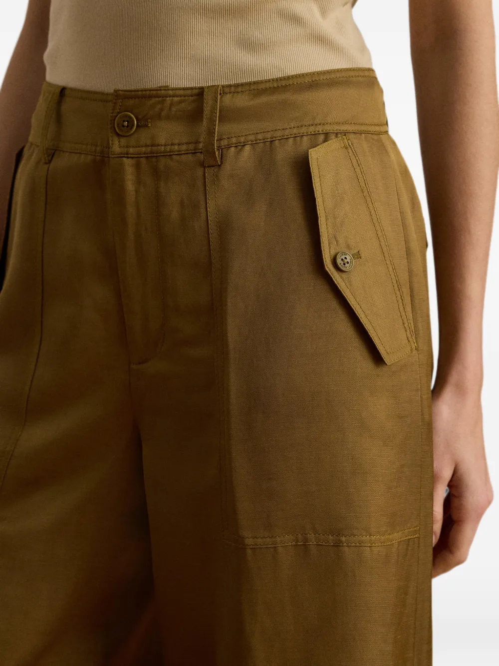 Lauren Ralph Lauren Shantung Barrel cargo broek Bruin