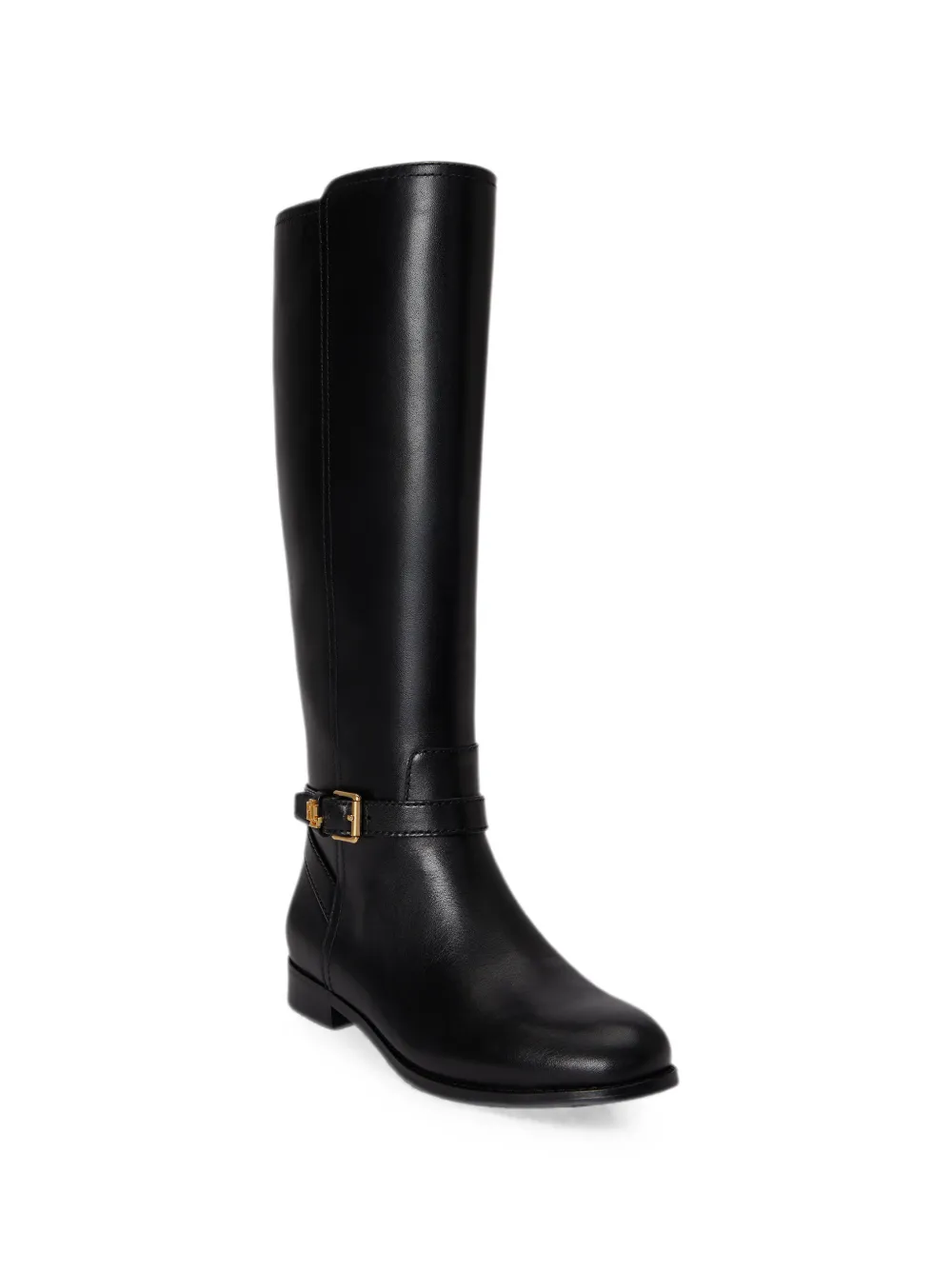 Lauren Ralph Lauren Brooke buckled leather boots Zwart