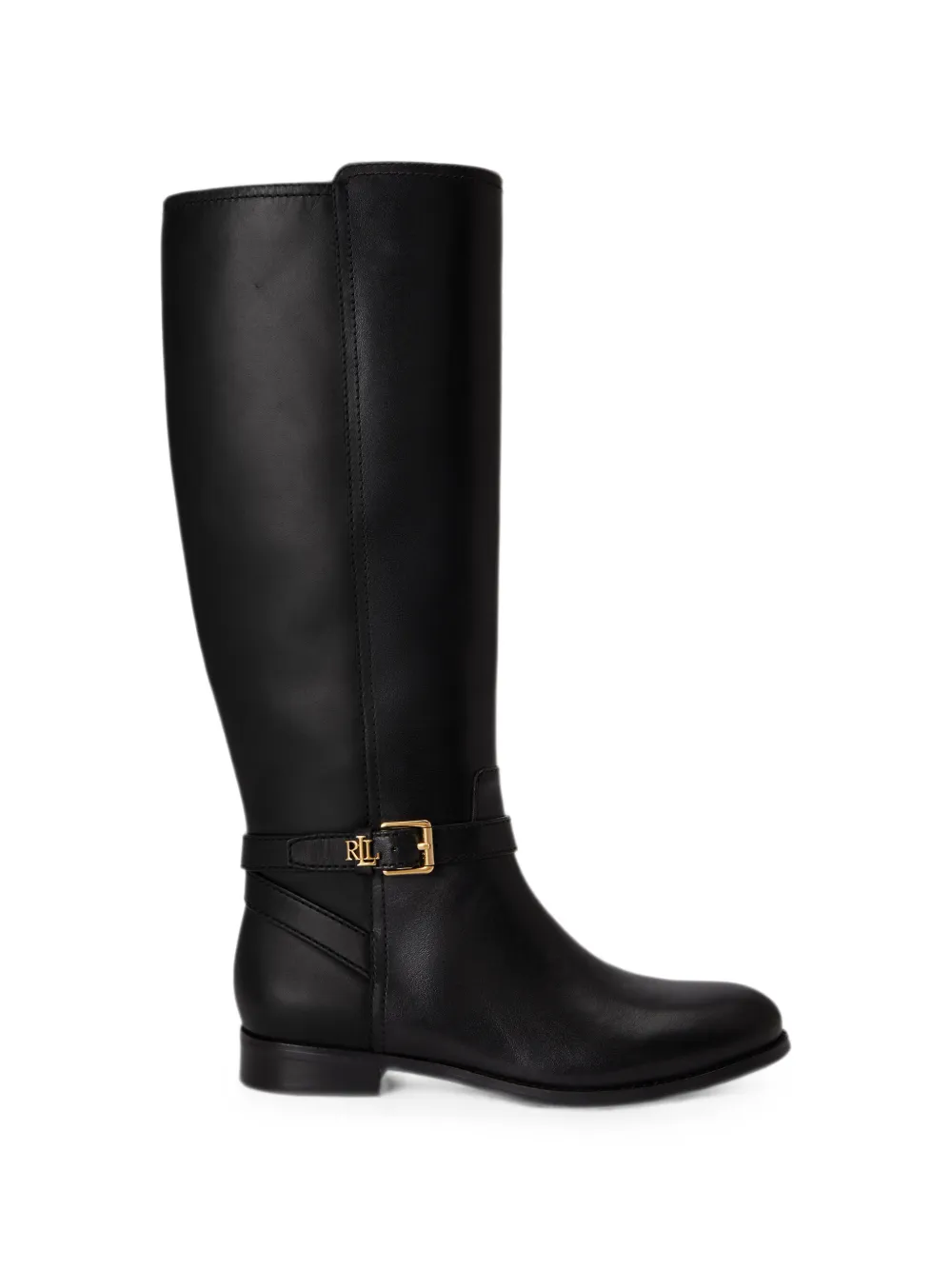 Lauren Ralph Lauren Brooke buckled leather boots Zwart