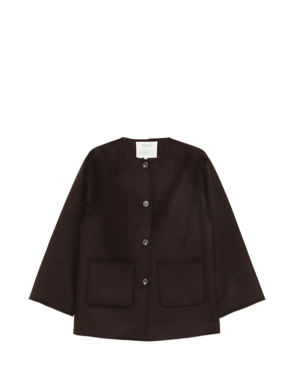 YERSE fringe-trimmed fitted jacket - Marron YERSE fringe-trimmed fitted jacket - Marron