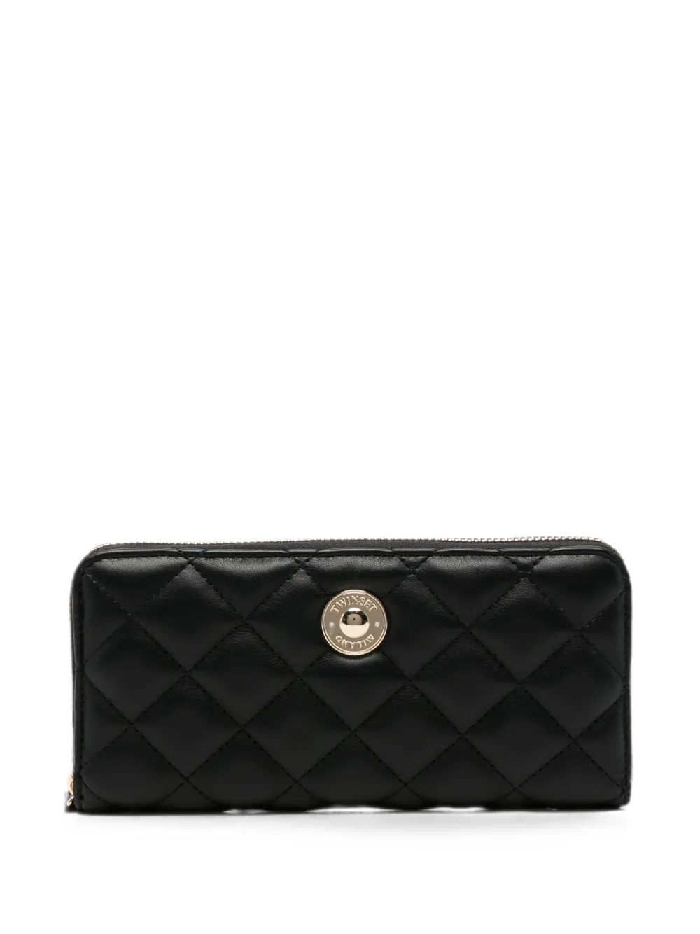 TWINSET quilted logo-plaque wallet - Schwarz