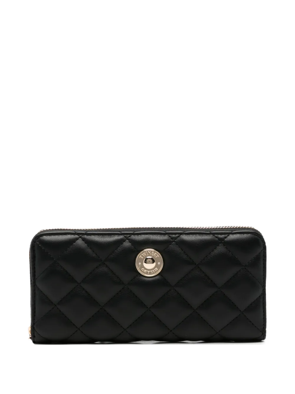 TWINSET quilted logo-plaque wallet - Nero