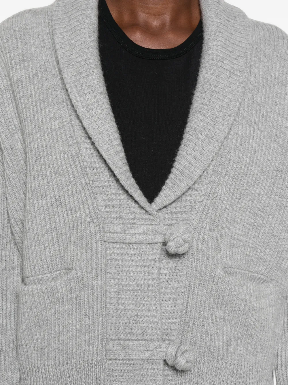 Forte Vest met sjaalkraag Grijs