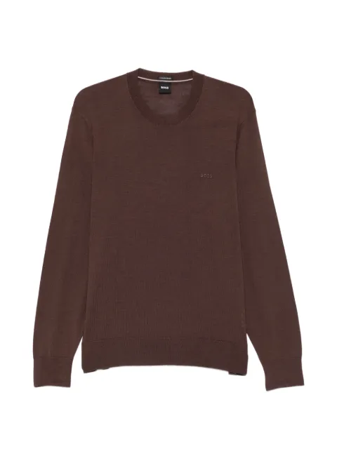 BOSS logo-embroidered wool sweater