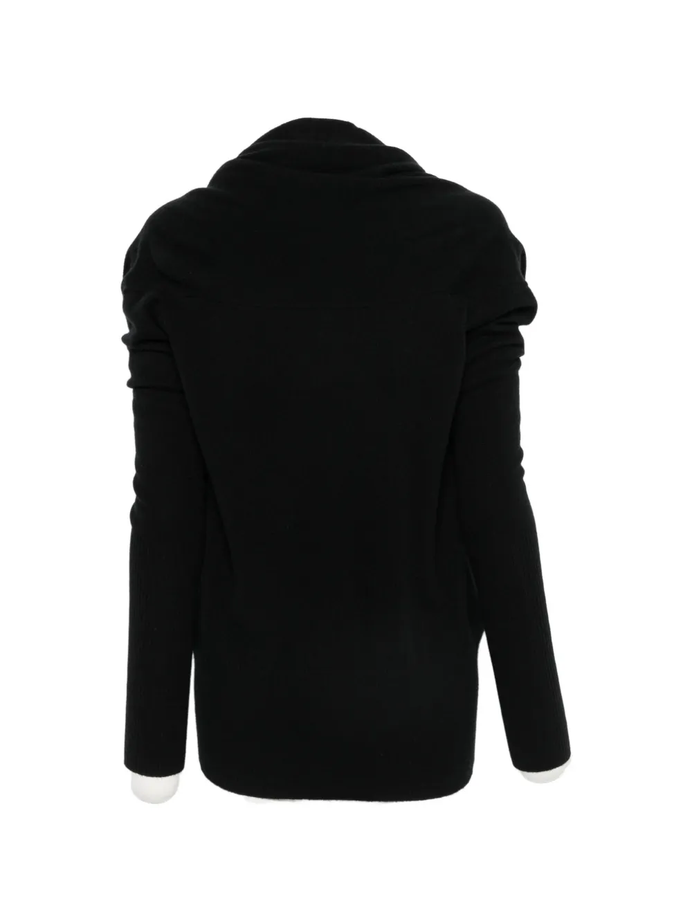7 For All Mankind Trui met geribbelde afwerking en wikkelstijl Zwart