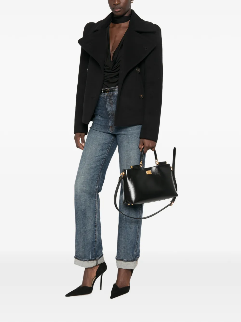 7 For All Mankind Jack met dubbele rij knopen Zwart