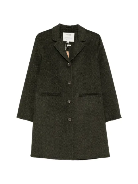 YERSE herringbone-pattern notch-lapels coat