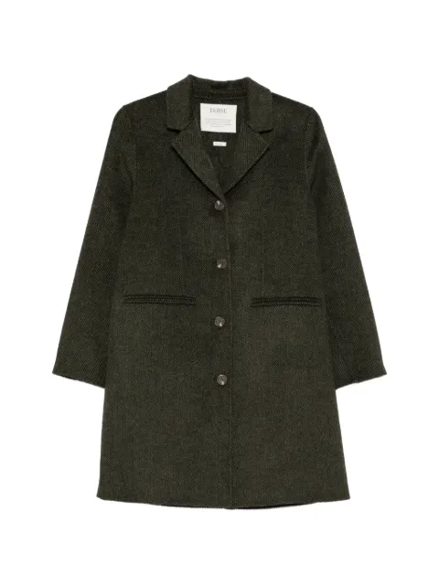 YERSE herringbone-pattern notch-lapels coat