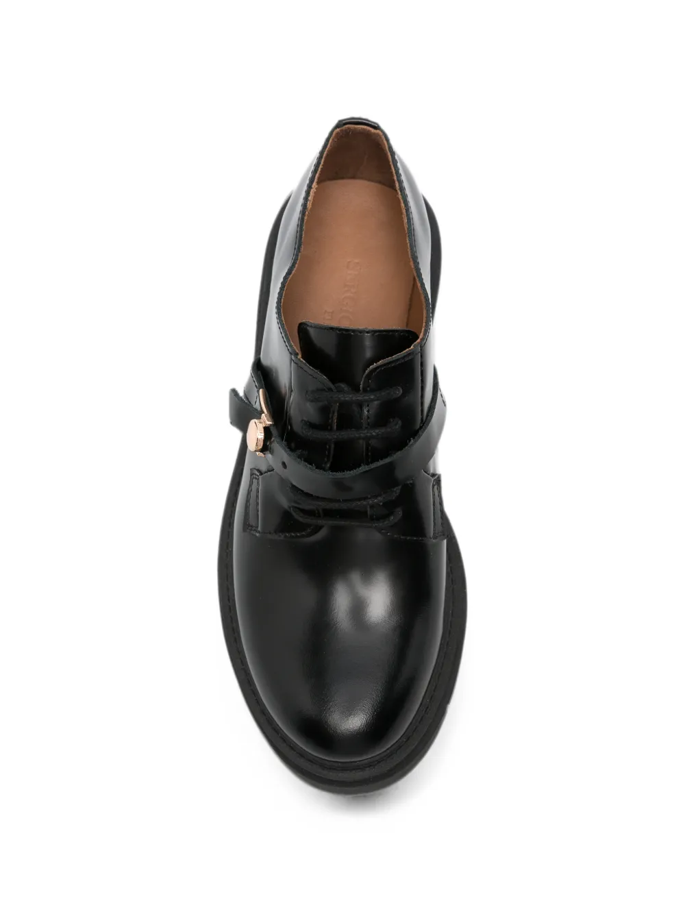SERGIO MORETTI FIRENZE Leren derby schoenen met gesp-detail Zwart