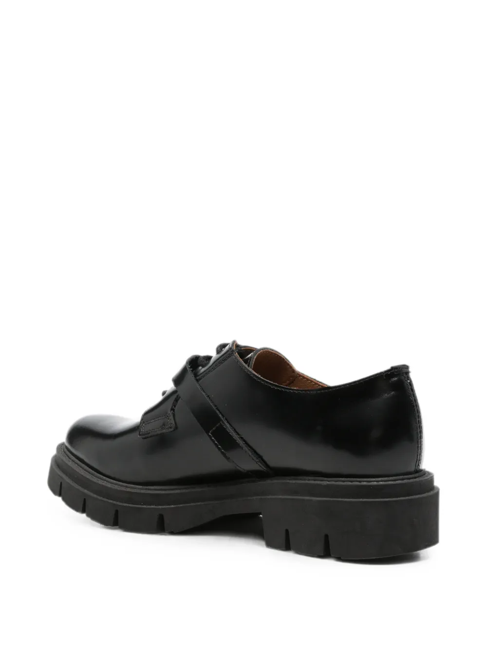 SERGIO MORETTI FIRENZE Leren derby schoenen met gesp-detail Zwart