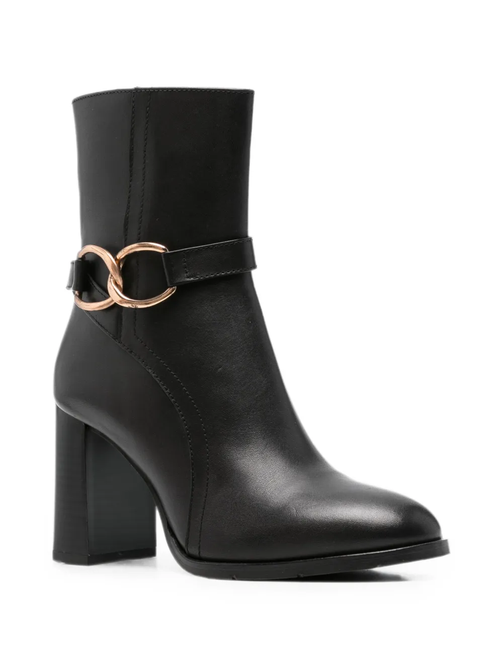 SERGIO MORETTI FIRENZE leather ankle boots Zwart