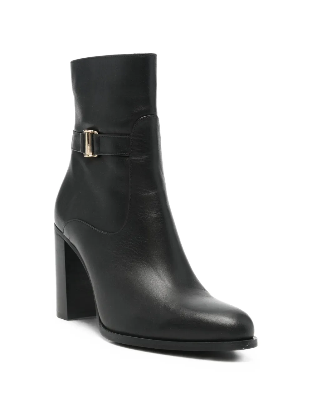 SERGIO MORETTI FIRENZE buckle-detail leather ankle boots Zwart