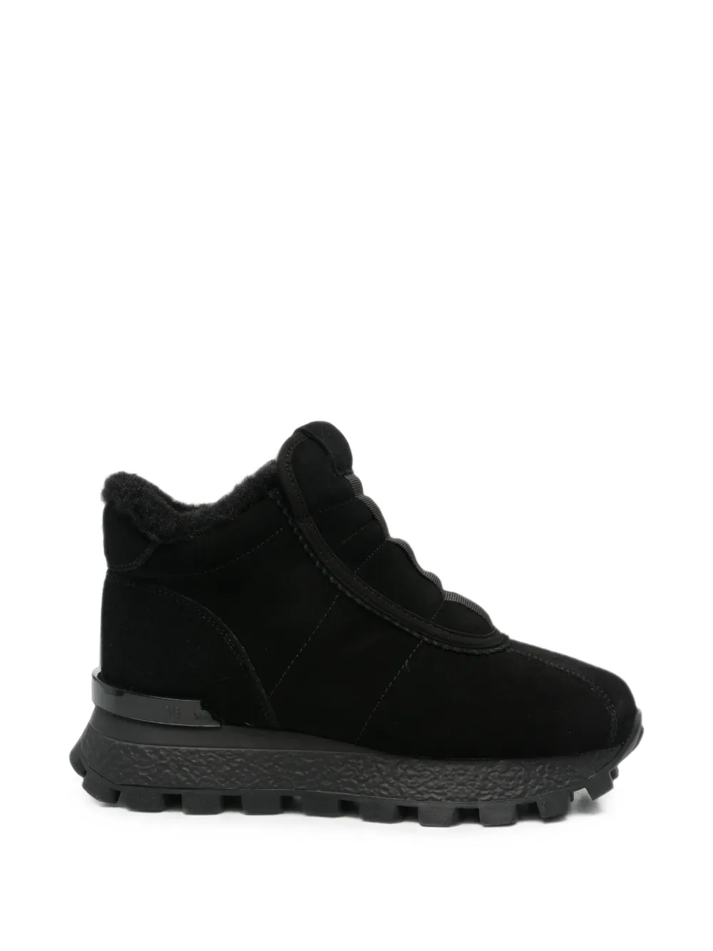 SERGIO MORETTI FIRENZE shearling-trim chunky sneakers Zwart