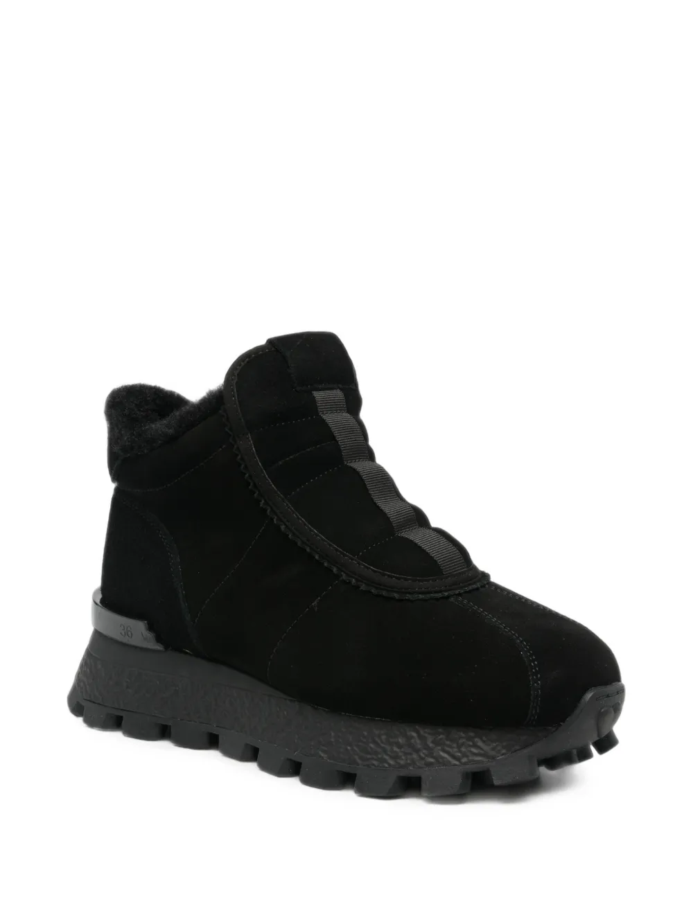 SERGIO MORETTI FIRENZE shearling-trim chunky sneakers Zwart