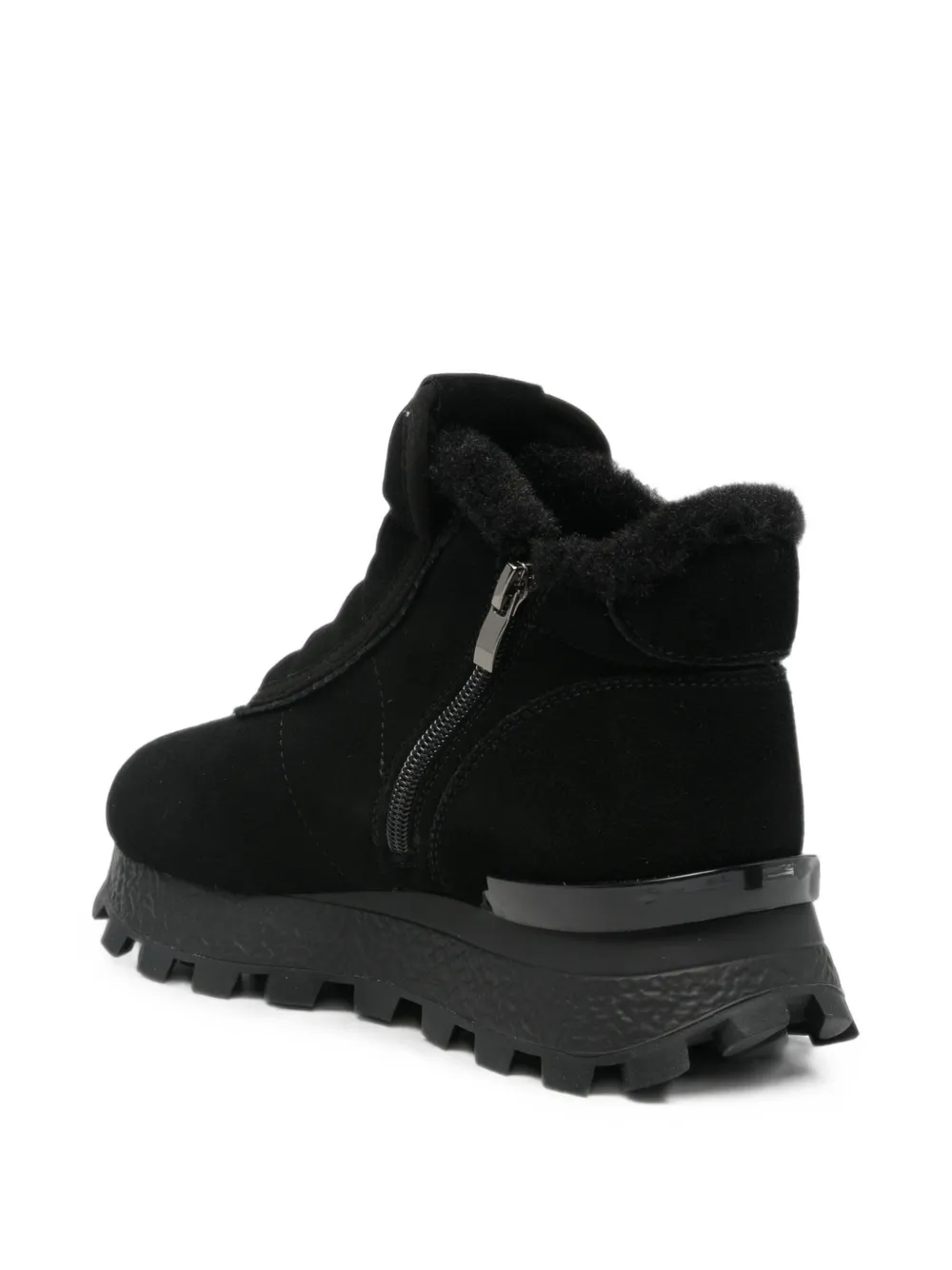 SERGIO MORETTI FIRENZE shearling-trim chunky sneakers Zwart