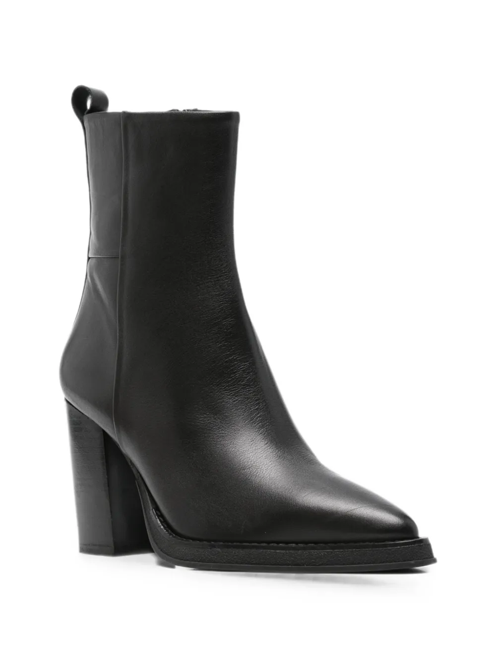 SERGIO MORETTI FIRENZE pointed-toe block-heel ankle boots Zwart