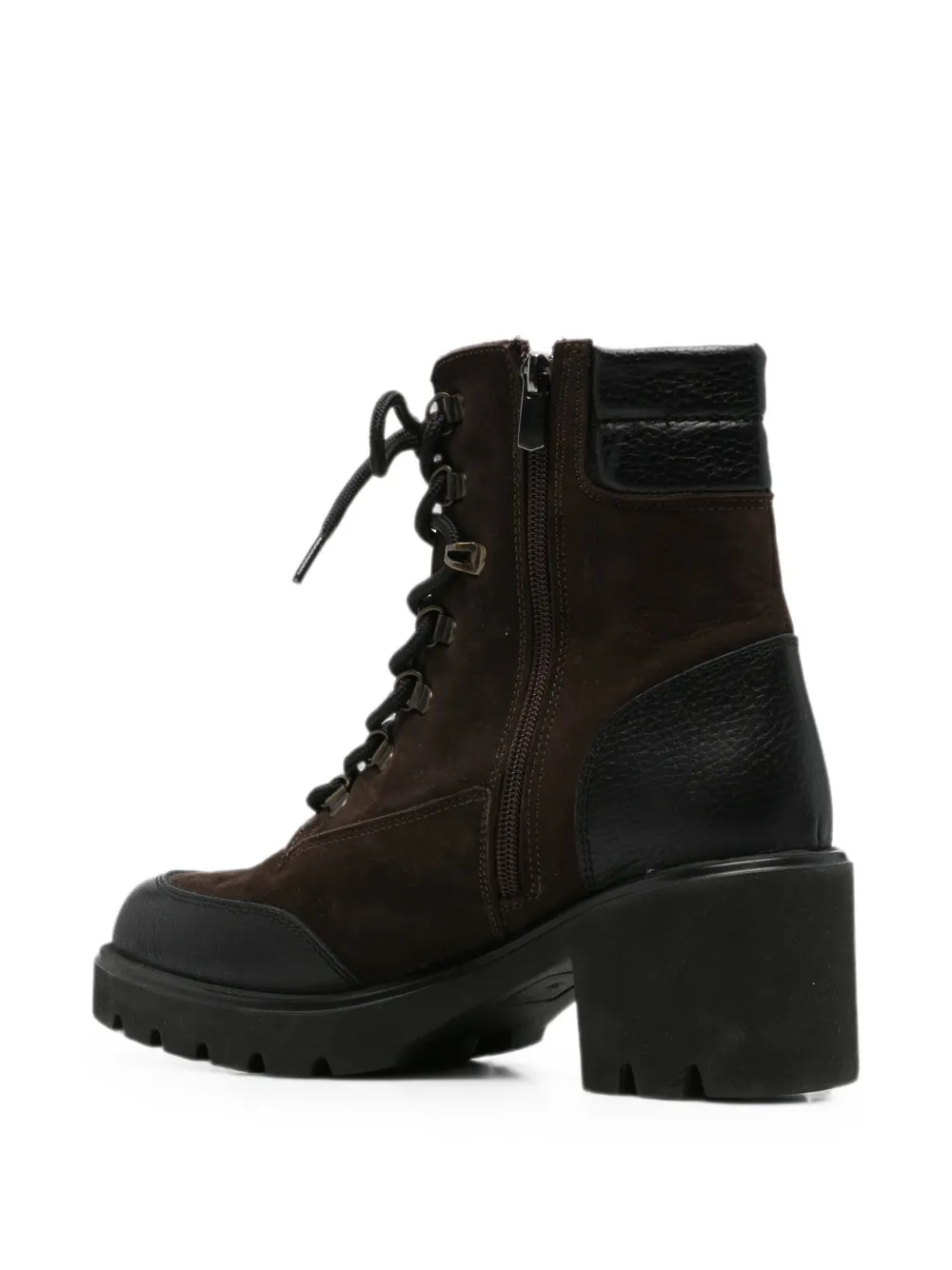 SERGIO MORETTI FIRENZE lace-up panelled ankle boots Bruin