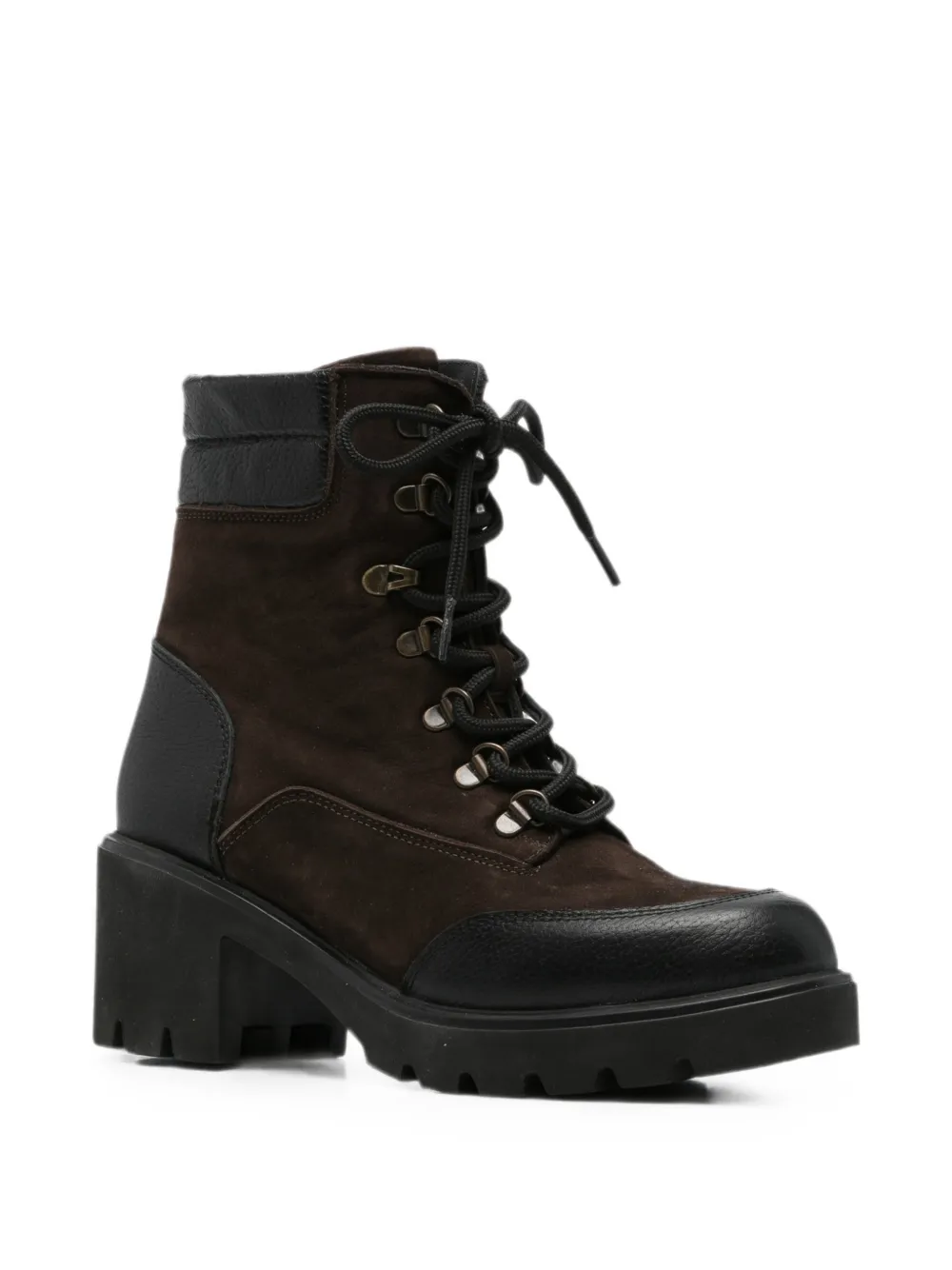 SERGIO MORETTI FIRENZE lace-up panelled ankle boots Bruin