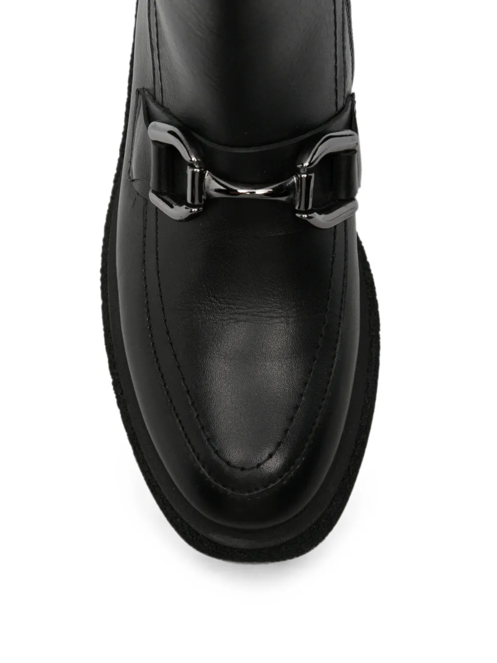 SERGIO MORETTI FIRENZE horsebit-detail leather ankle boots Zwart